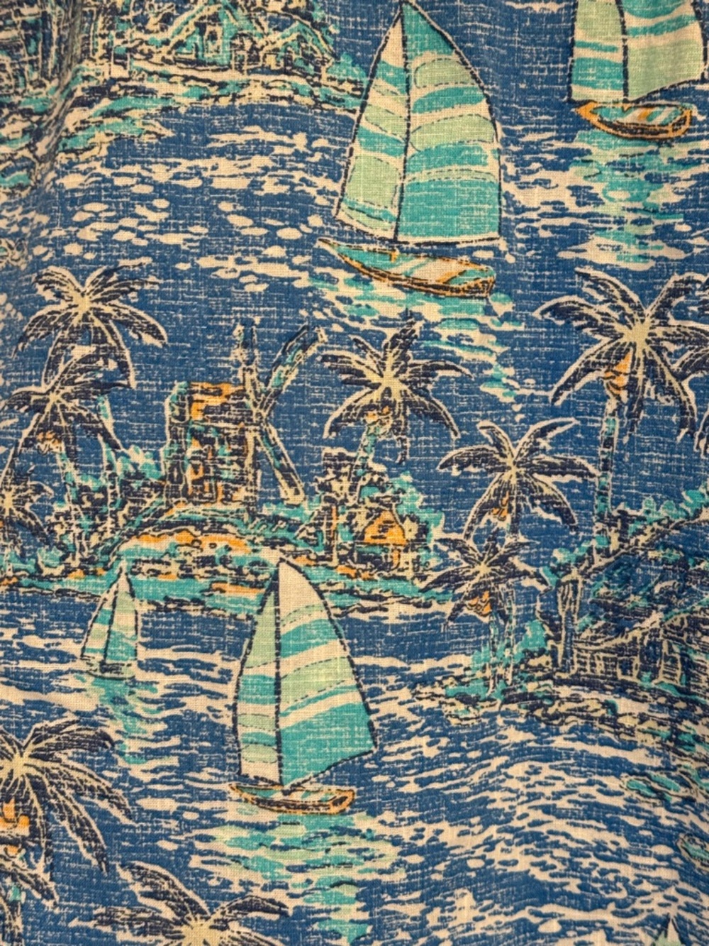 IZOD Saltwater Tropical Sailboat Palm Tree
Button Down Shirt Retro Men's XL - Picture 8 of 12